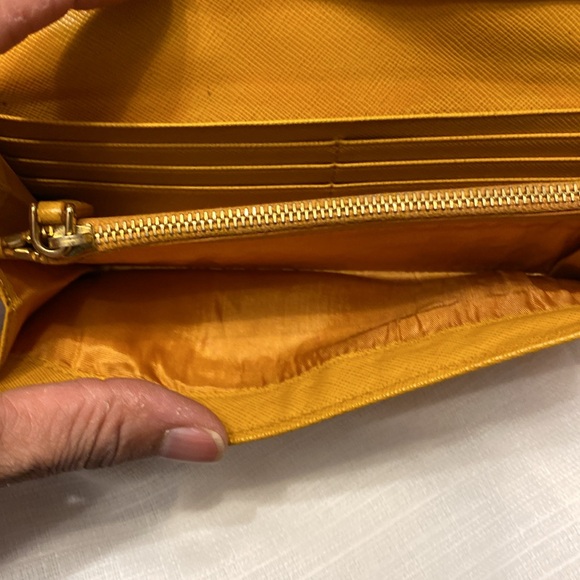 EUC - Prada Wallet Trifold Golden Yellow - Picture 7 of 12